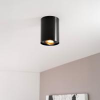 Solis nero by LUSENZ - Cilindervormige opbouwspot met enkel lichtaccent en een geborstelde zwarte coating - thumbnail
