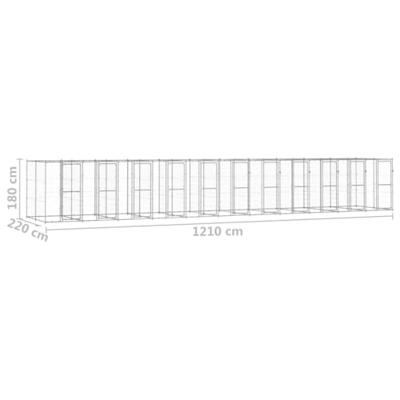 Hondenkennel 26,62 m² gegalvaniseerd staal