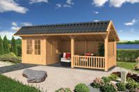 Tuindeco Bergen L Kapschuur type 8 678x306 cm Lariks/Douglashout blank- Kapschuurdak- Hout- Tuindeco - thumbnail