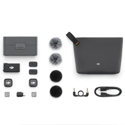 DJI Mic 3 (2 TX + 1 RX + Oplaadetui), draadloze microfoon voor iPhone/camera/Android, ultralicht, adaptieve versterkingsregeling voor gebalanceerd volume, voor 28 uur gebruik, vlog