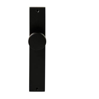 Hardbrass Knopkruk Piano op rechthoekig langschild blind - zwart