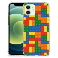 iPhone 12 Mini Doorzichtige Silicone Hoesje Blokken - thumbnail