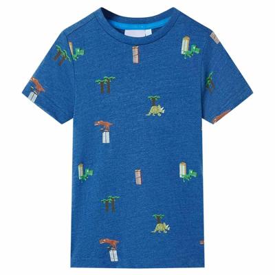 Kindershirt 140 gemleerd donkerblauw Kindershirt 140 gemleerd donkerblauw
