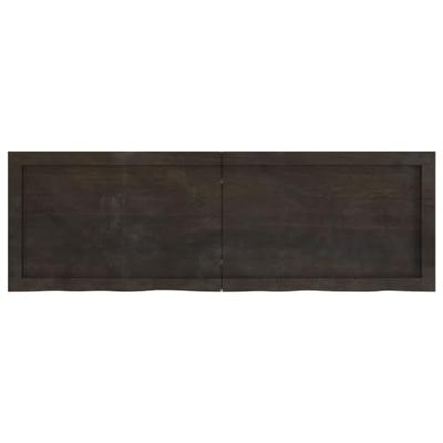 Wastafelblad 120x40x4 cm behandeld massief hout donkergrijs