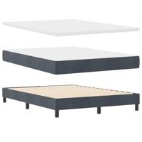 Boxspringbed met matras fluweel donkergrijs 140x200 cm - thumbnail