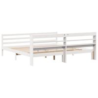 Bedframe met hoofdeinde zonder matras 200x200 cm wit - thumbnail