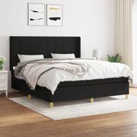 Boxspring met matras stof zwart 180x200 cm - thumbnail