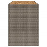 Tuintafel met acaciahouten blad 185x80x110 cm poly rattan grijs - thumbnail