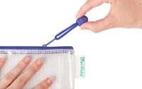 Opbergtas Tarifold met rits 250x115mm PVC blauw | 8 stuks - thumbnail
