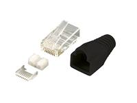 LogiLink MP0022 RJ45-connector, Cat 6, afgeschermd Stekker, recht Aantal polen: 8P8C Zwart 100 stuk(s) - thumbnail