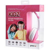 Groov-e GV590PW Kidz On-Ear DJ-stijl hoofdtelefoon met verstelbare hoofdband, zachte oorkussens, 3,5 mm hoofdtelefoonaansluiting - roze - thumbnail