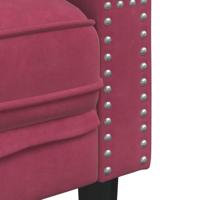 Driezitsbank Chesterfield-stijl met bolsters fluweel wijnrood - thumbnail