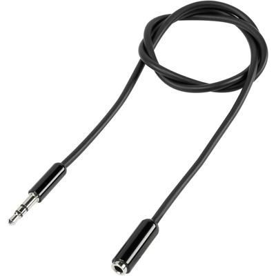 SpeaKa Professional SP-7870472 Jackplug Audio Verlengkabel [1x Jackplug male 3,5 mm - 1x Jackplug female 3,5 mm] 5.00 m Zwart SuperSoft-mantel