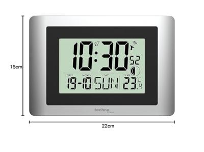 Techno Line WS8028 Zendgestuurde klok Zendergestuurd 220 mm x 56 mm x 150 mm x 56 mm Zilver