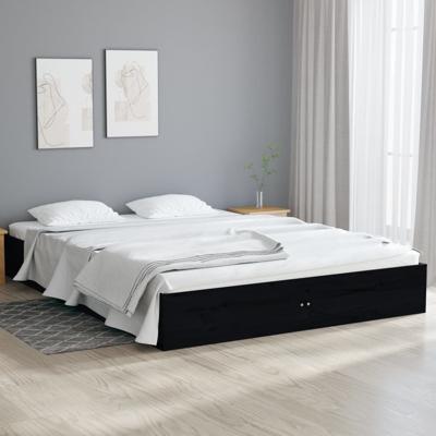 Bedframe massief hout zwart 120x190 cm 4FT Small Double