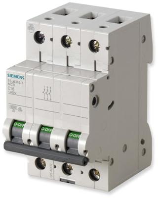 Zekeringautomaat 3-polig 32 A 400 V Siemens 5SL63326 Zekeringautomaat 3-polig 32 A 400 V Siemens 5SL63326