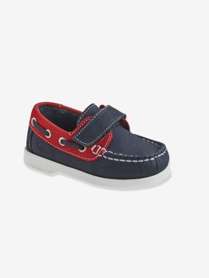 Leren bootschoenen voor baby's marineblauw