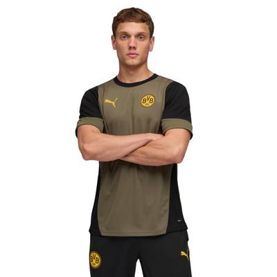 PUMA Borussia Dortmund Trainingsshirt 2025-2026 Olijfgroen Zwart PUMA Borussia Dortmund Trainingsshirt 2025-2026 Olijfgroen Zwart