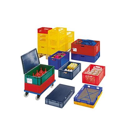 LA-KA-PE Transportstapelbak | L400xB300xH210mm | groen PP handgreepopening | zijwanden gesloten | 1 stuk - TK400/210-0 GRÜN TK400/210-0 GRÜN