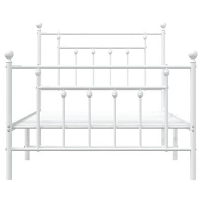 Bedframe met hoofd- en voeteneinde metaal wit 100x190 cm
