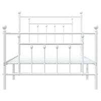 Bedframe met hoofd- en voeteneinde metaal wit 100x190 cm - thumbnail