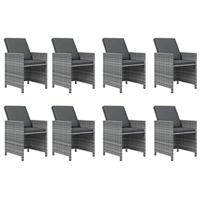 9-delige Tuinset met kussens poly rattan grijs - thumbnail