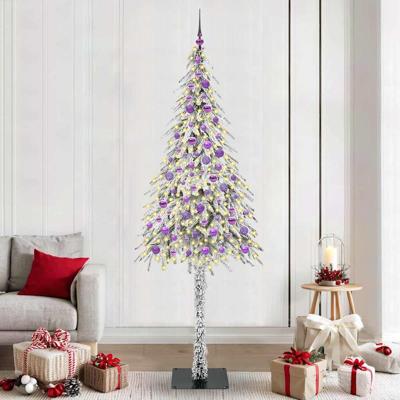 VidaXL Kerstboom met 300 led met standaard wit 210 cm pe en staal