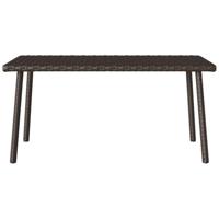 Tuin salontafel rechthoekig 80x40x37 cm poly rattan bruin - thumbnail
