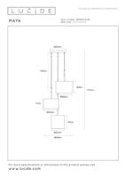 Lucide MAYA - Hanglamp - Ø 46 cm - 3xE27 - Beige - thumbnail