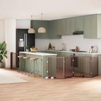 Hondenhek inklapbaar 10 panelen 800 cm populierenhout bruin - thumbnail