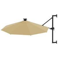 Wandparasol met LED's 300 cm taupe - thumbnail