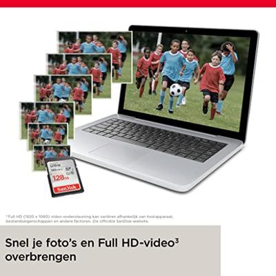 SanDisk SDXC Ultra 128GB (Class 10/UHS-I/140MB/s) SDHC-kaart 128 GB UHS-Class 1 Waterdicht, Schokbestendig