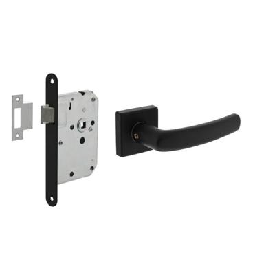Intersteel Deurbeslag Set Loopslot Zwart Met Deurkruk Denham Zwart