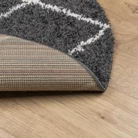 Vloerkleed shaggy hoogpolig modern Ø 160 cm zwart en crème - thumbnail