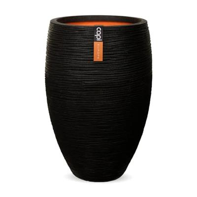 Capi Vaas Elegant Deluxe Rib Zwart Ø40cm