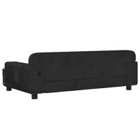 Kinderbank 90x53x30 cm fluweel zwart - thumbnail