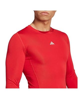adidas Techfit Ondershirt Lange Mouwen Rood Wit adidas Techfit Ondershirt Lange Mouwen Rood Wit