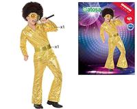 Kostuums voor Kinderen Disco Gouden (2 Onderdelen) (2 pcs) - Maat: 3-4 Jaar - Maat: 3-4 Jaar - thumbnail