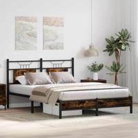 Bedframe zonder matras hout gerookt eikenkleurig 137x190 cm - thumbnail