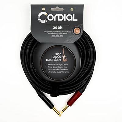 Cordial 11214 Jackplug Instrumenten Aansluitkabel [1x Jackplug male 6,3 mm (mono) - 1x Jackplug male 6,3 mm (mono)] 3 m Zwart