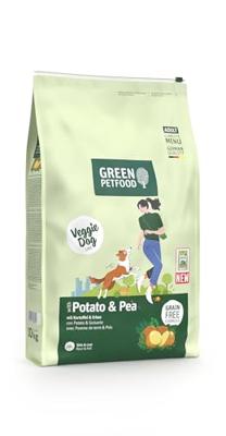 Green Petfood VeggieDog met aardappel & erwt (1 x 10 kg) | volwassenen | premium droogvoer voor volwassen gevoelige honden | vegetarisch & tarwevrij | met heerlijke zoete aardappel | 1 stuks