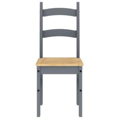 Eetkamerstoelen 2 st 40x46x99 cm massief grenenhout grijs