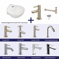 FonteinPack Porta Keramiek 35x35x14.5 cm RVS (Keuze uit 8 kranen) - thumbnail