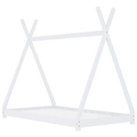 Kinderbedframe massief grenenhout wit 80x160 cm - thumbnail