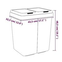 VidaXL Vuilnisbak dubbel 2x25 l wit - thumbnail