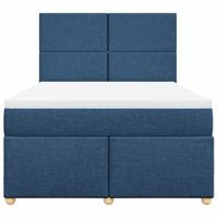 Boxspring met matras stof blauw 160x200 cm - thumbnail