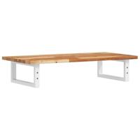 Badkamer wandschap staal en massief acaciahout - thumbnail