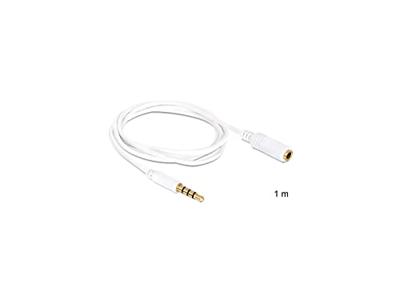 Delock 84480 Verlengkabel Audio Stereo Jack 3,5 mm male / female 4-pins 1 m