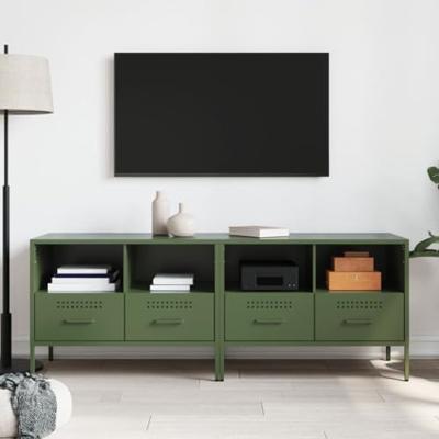 Tv-meubelen 2 st 68x39x50,5 cm staal olijfgroen