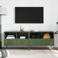 Tv-meubelen 2 st 68x39x50,5 cm koudgewalst staal olijfgroen - thumbnail